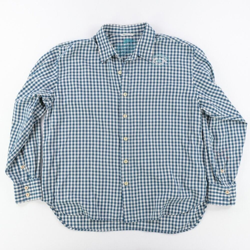 Tommy Bahama L heavy cotton Pro Leisure Tour 93 Blue Plaid Fishing Tournament XL